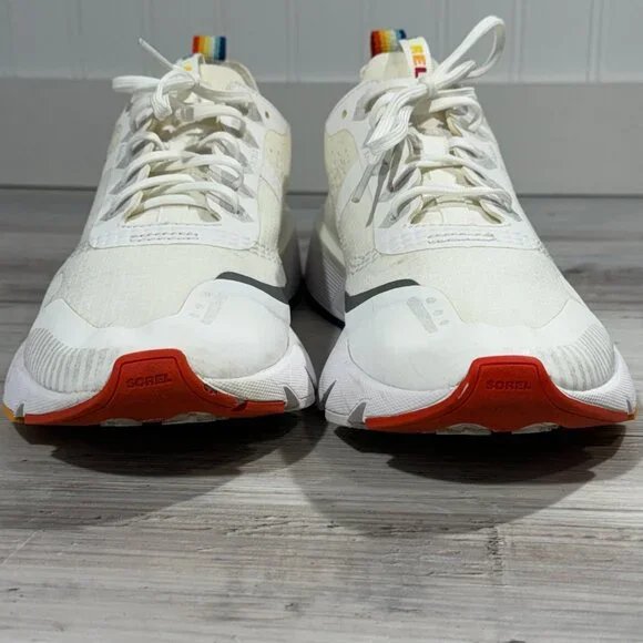 Sorel Kinetic Rush Ripstop Nylon Sneaker Shoe LM4603 Rainbow Pride White Men 8.5
